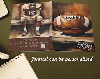 Personalized gift for football fan, Custom Coach of Faith Gift, Football Dad, Prayer Gratitude journal, Football Lover Gift, Sports themed