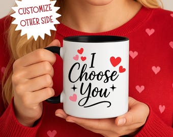 Personalized Valentine's Mug, Custom Name Coffee Cup, Valentine's Day Gift for Girlfriend, Wife