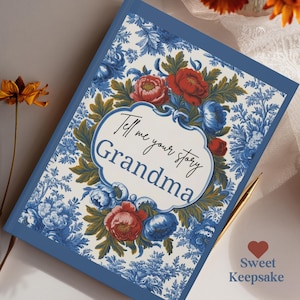 Tell Me Your Story Grandma Journal, Keepsake Memory Book for Grandmother, Gift for Grandma From Grandkids, Memory Notebook for Granny