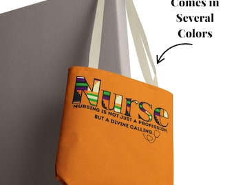 Christian Nurse Tote Bag for Women, Black Nurse Gift, RN Graduation Tote, Nurse Appreciation Gift for Her, Nursing School Grad Bag