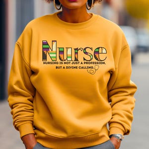Nurse Sweatshirt for Black Women, African American Nurse Gift, Graduation Sweatshirt for RN or LPN, International Nurse Day Shirt, Crewneck