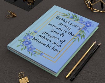 Hardcover Journal, Personalized Christian Gift, Sister in Christ, Floral Notebook, Gratitude Journal, Custom Religious Diary