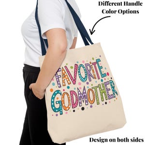 Favorite Godmother Canvas Tote Bag Gift, Godmother Proposal Gift Idea, Godmother gift from Godson or Goddaughter, Birthday Gift Godparent