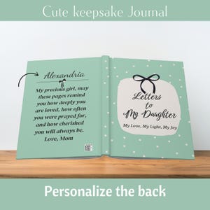 Diario "Cartas a mi hija", libro de recuerdos personalizado madre-hija, regalo de recuerdo personalizado de mamá, cuaderno sentimental para hija