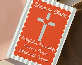 Christian Journal for Women, Sister in Christ Gift for Friend, Faith Prayer Notebook