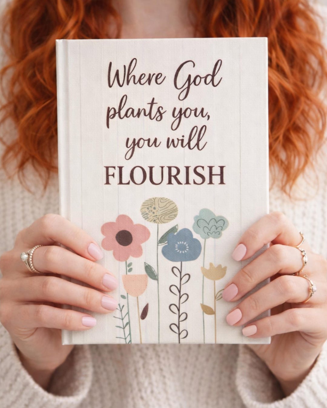Personalized Prayer Journal, Encouragement Notebook, Christian Floral ...