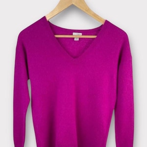 Cashmere sweater neck sizes XSmall,  hot Pink cashmere sweater spring, woman cashmere jumper, fall and winter knit clothing, gift for her