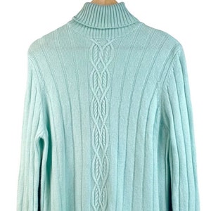 Vintage Land&#39;s End Cashmere Turtleneck Sweater - Milky Green, Size Large