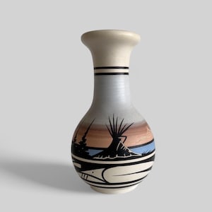 Hand Painted Acoma Pueblo Pottery Vase: Southwestern Decor