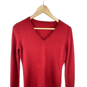 Cashmere sweater V neck color red , woman cashmere sweater sizes XSmall , fall and winter clothing, gift for her.