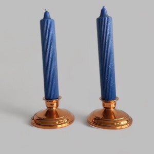 Vintage Solid Copper Candlestick Holders - Farmhouse Decor Set