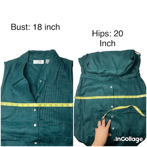 Linen maxi  button down dress, NWT green linen dr… - image 9