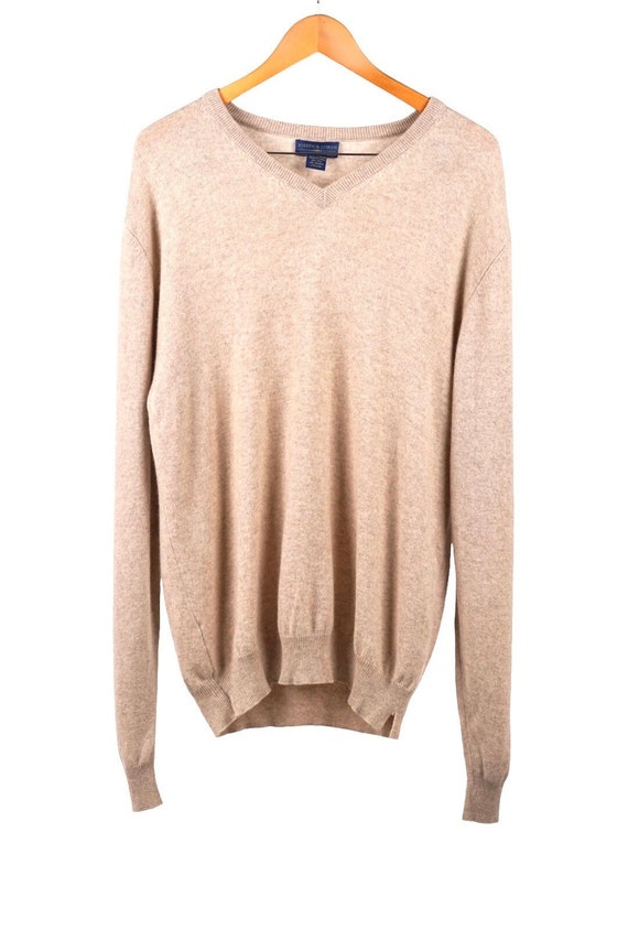 Cashmere sweater for man, beige cashmere sweater f