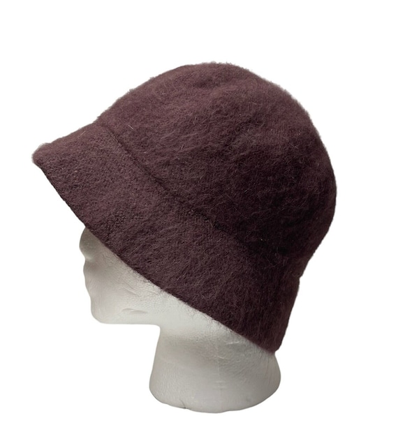 Angora Rabbit Fur Bucket Hat: Chocolate Brown Winter Hat - Etsy display picture 1