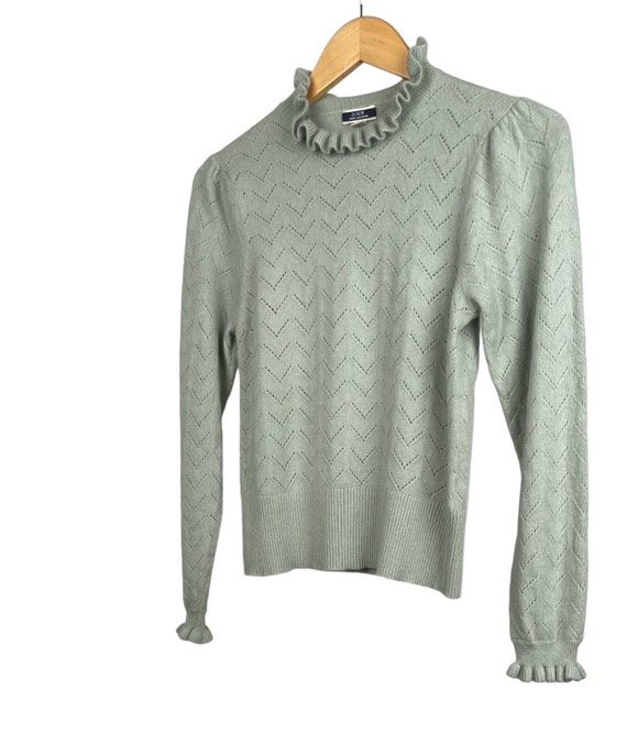 Cashmere sweater ruffle neck sizes small. J Crew … - image 2