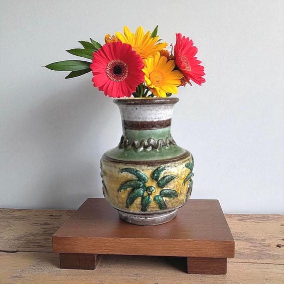 Vintage MCM Fat Lava Bud Vase: French West German Pottery - Etsy Vintage MCM Fat Lava Bud Vase: French West German Pottery - Etsy