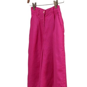 Vintage Talbots Linen high waist shorts x small, high hot pink linen bermuda sizes small, high waisted linen short size small. gift for her image 4