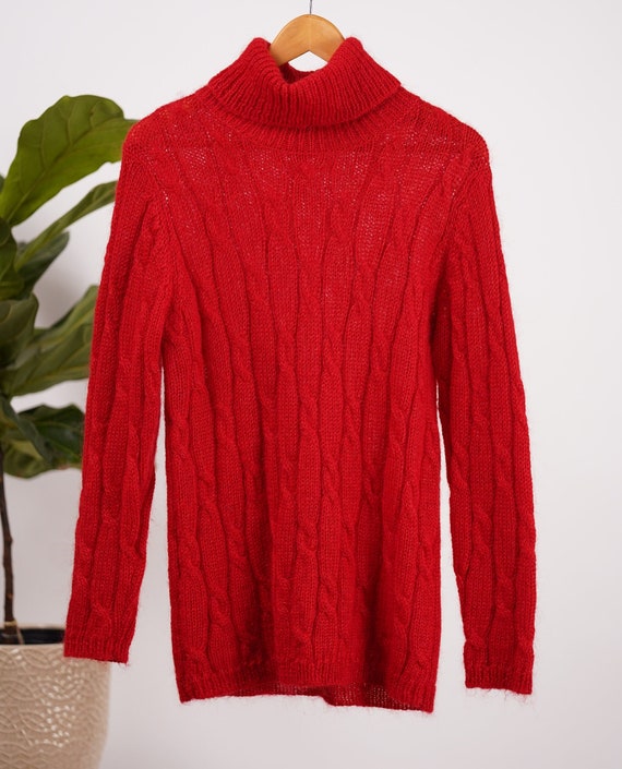 Wool Mohair turtle neck oversizes sweater, Woman'… - image 1