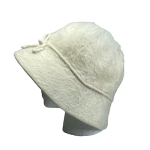 Angora Rabbit Fur Bucket Hat: Warm Winter Furry Hat