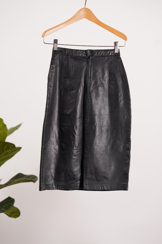 Black Leather skirt for woman, leather skirt X sm… - image 2