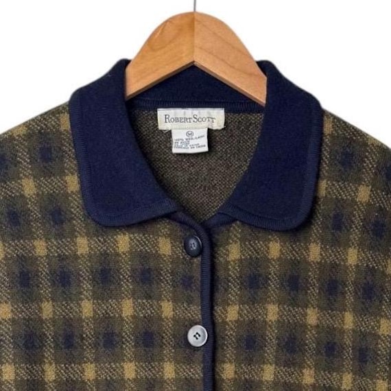 Vintage Plaid Wool Cropped Jacket: Oversized Coll… - image 8