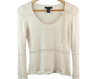 Vintage The Limit Angora Blend Sweater: Beige Preppy Knitwear