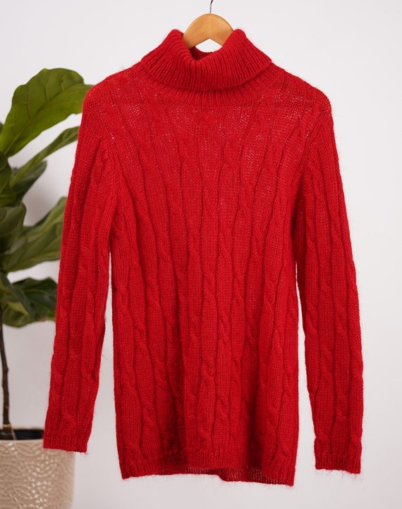 Wool Mohair turtle neck oversizes sweater, Woman'… - image 10