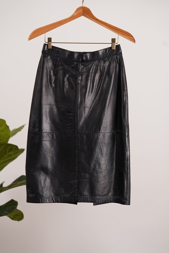 Black Leather skirt for woman, leather skirt X sm… - image 7