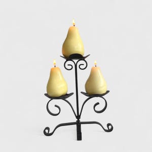 Brutalist Wrought Iron Candelabra: Vintage Gothic Candle Holder