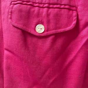 Vintage Talbots Linen high waist shorts x small, high hot pink linen bermuda sizes small, high waisted linen short size small. gift for her image 6