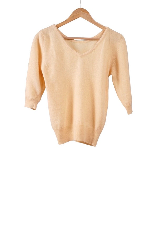 Short sleeve Rabbit fur sweater, spring wool sweat