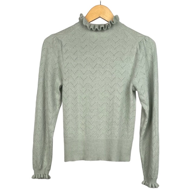 Cashmere sweater ruffle neck sizes small. J Crew … - image 3