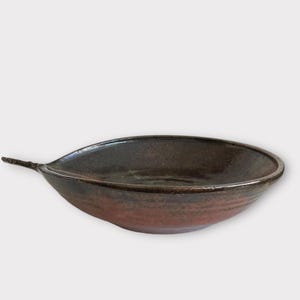 Hand made Ceramic large bowls, pottery serving bowl brown color,  salad serving bowl, hand made mixing serving bowl. rustic pottery bowl