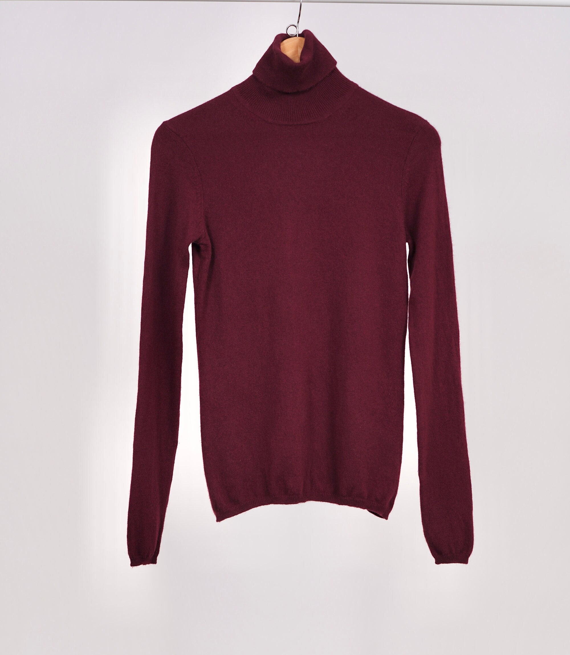 Henri Bendel Cashmere Turtleneck Sweater - Burgundy Size 