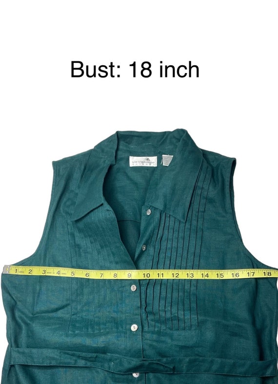 Linen maxi  button down dress, NWT green linen dr… - image 10