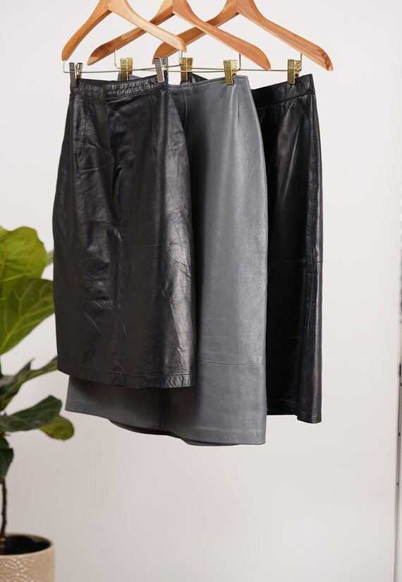Black Leather skirt for woman, leather skirt X sm… - image 4