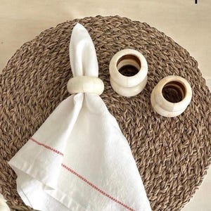 Hand Carved Bone Napkin Ring Set: Set of Bone Napkin Rings.