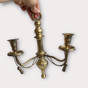 Vintage Brass Wall Sconce Candle Holder: Ornate Florentine Decor