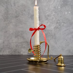 Vintage Brass Adjustable Candle Holder Set with Snuffer