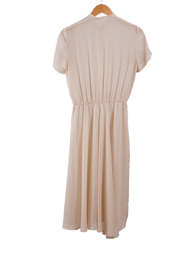Vintage  lace sheer beige midi dress, 70s vintage… - image 6