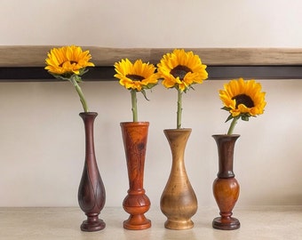 Teak Wooden hand turned vase for flower, . hand carved  wooden vase. Rustic wooden vase, dry flower vase, gift for her