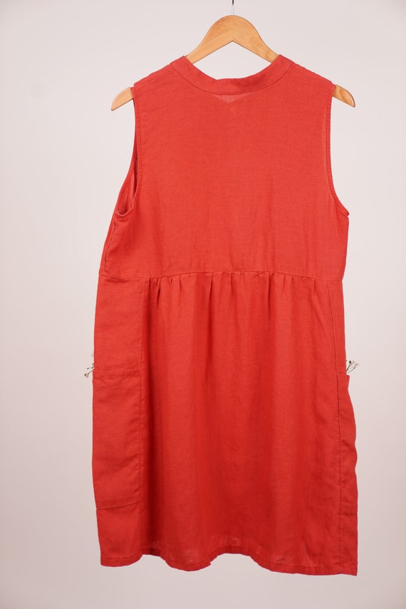 Vintage Linen midi dress, spring and summer linen… - image 7