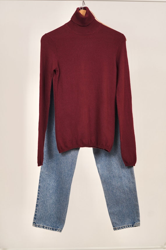 Cashmere long sleeve turtle neck sweater for woma… - image 3