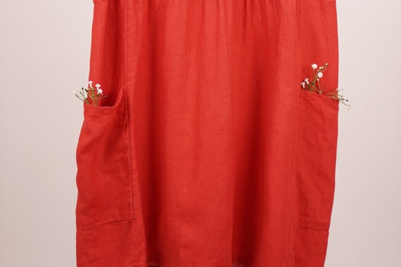 Vintage Linen midi dress, spring and summer linen… - image 8