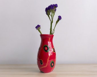 Mini ceramic  bud vase, hand made small ceramic vase,  stoneware  ceramic tiny  bud vase, gift for her. single flower vase, gift for mom.