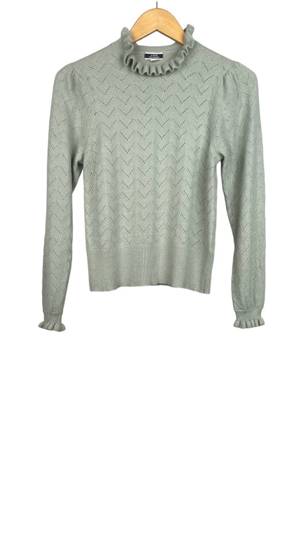 Cashmere sweater ruffle neck sizes small. J Crew … - image 1