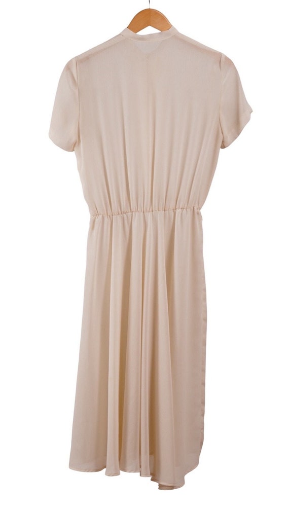 Vintage  lace sheer beige midi dress, 70s vintage… - image 3
