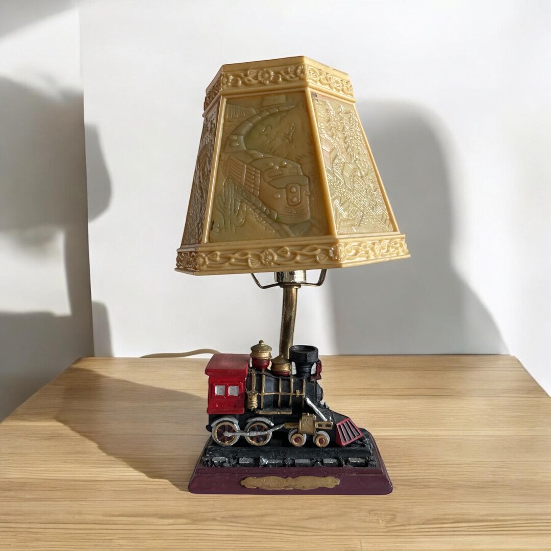 Vintage Ting Shen Train Table Lamp: Hand-painted Nursery Decor - Etsy
