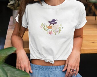 Floral Ghost Shirt, Halloween Ghost Shirt, Halloween Tees, Cute Fall Clothing tshirt