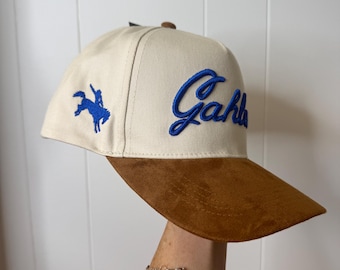 Gahlee Trucker Hat | 3D Puff Embroidered Western Hat | Suede Brim Snapback | Americana Cowgirl Hat | Rodeo Inspired Hat for Women | Fall Hat